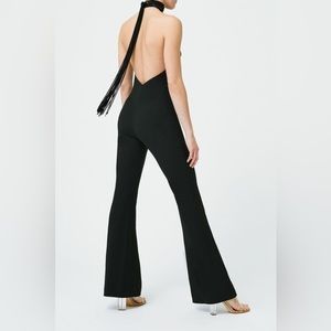 Galvan London Black Halter Neck Jumpsuit